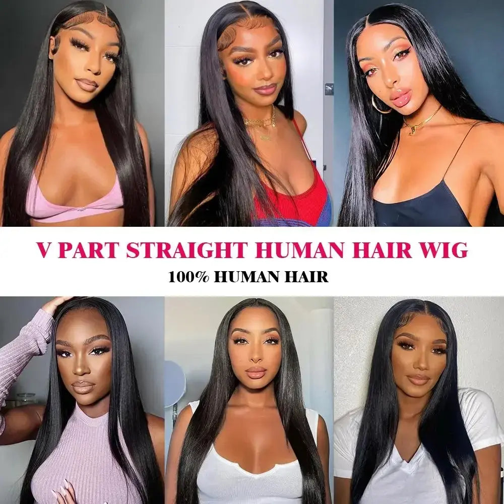 [Hot] Cheetahbeauty Upgrade with Drawstring Straight V Part Wigs Human Hair Glueless Body Wave V Part Human Hair Clip in Wigs Beginner Friendly No-Sew in No Glue Ready to Go Wig #Tiktokshopmemorialday #Weeklydeals