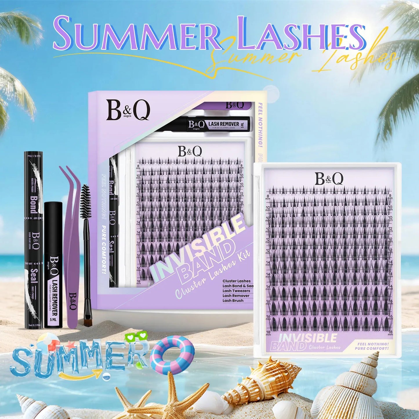 Fairy Lash Kit L B&Q Invisible Band Wispy Manga Individual Clusters,C Curl for DIY Eyelashes Extension,Waterproof Sleep Proof,Week Long Lasting Fake Lash Cosmetic Makeup Spiky Anime Lash Outdoorfun Vacation Lash Dolly #Tiktokshopmemorialday #Summervibes