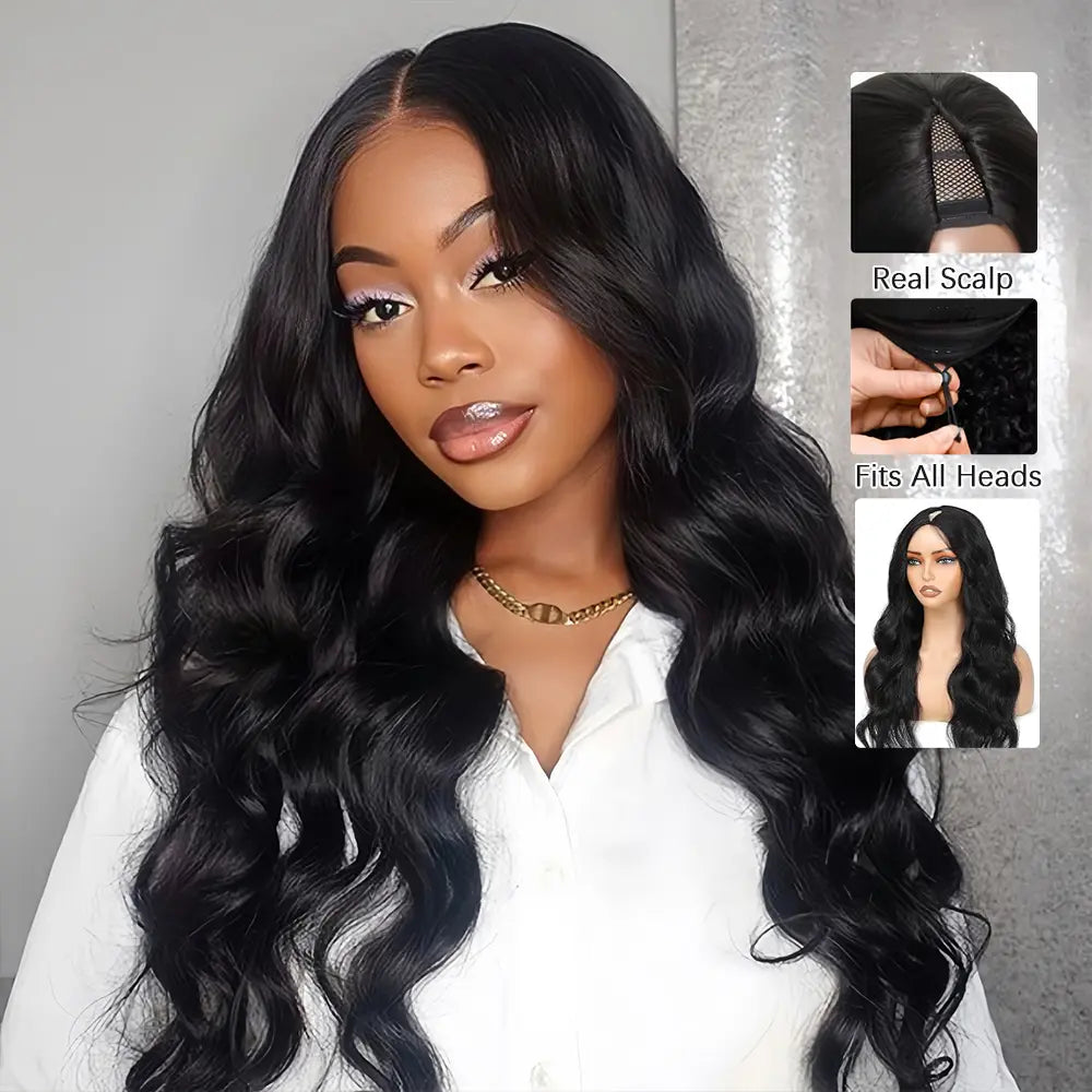 [Hot] Cheetahbeauty Upgrade with Drawstring Straight V Part Wigs Human Hair Glueless Body Wave V Part Human Hair Clip in Wigs Beginner Friendly No-Sew in No Glue Ready to Go Wig #Tiktokshopmemorialday #Weeklydeals