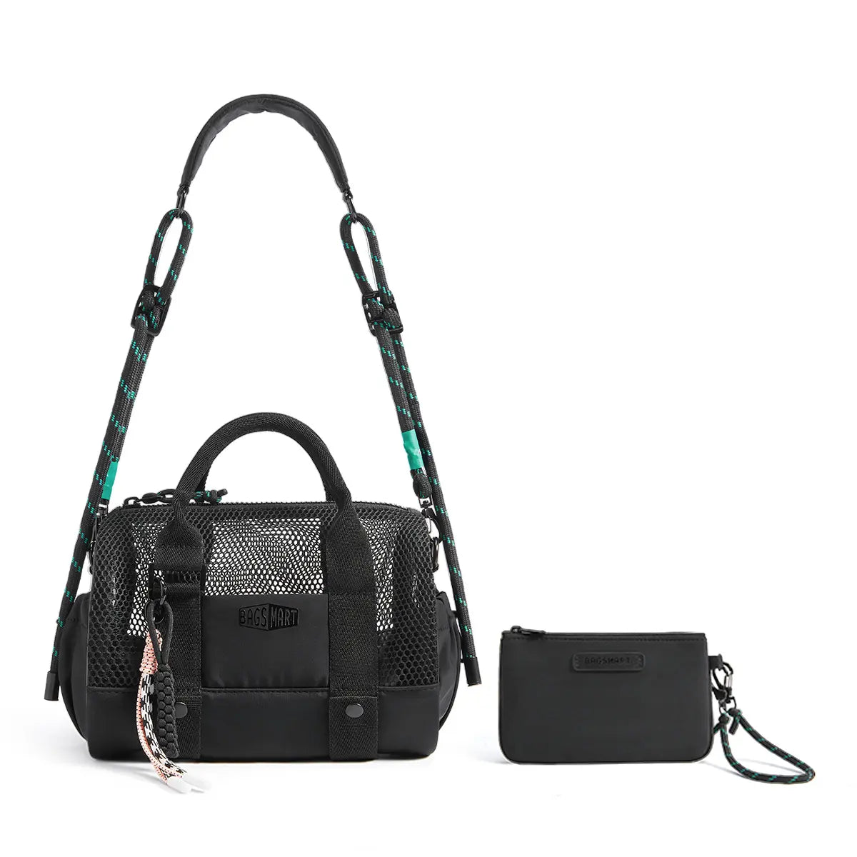 BAGSMART Reiki Mini Gym Compact Duffle Bag (9.84" X 5.9" X 6.69") 5.5L Capacity, Waterproof PVC Pocket, Adjustable Bottom Straps, Elastic Side Pockets, Ideal for Gym & Daily Use Spotlight Day Campaign