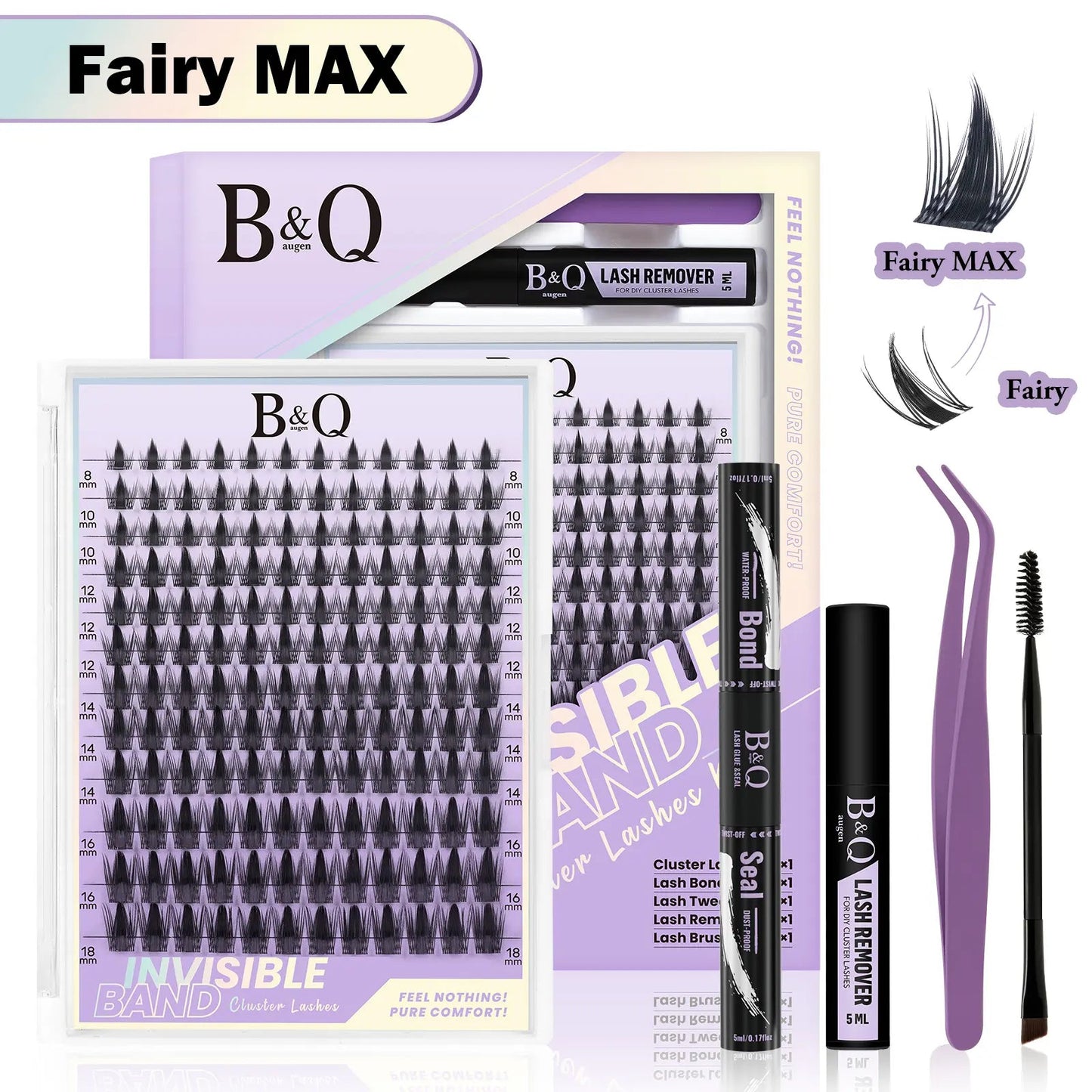 Fairy Lash Kit L B&Q Invisible Band Wispy Manga Individual Clusters,C Curl for DIY Eyelashes Extension,Waterproof Sleep Proof,Week Long Lasting Fake Lash Cosmetic Makeup Spiky Anime Lash Outdoorfun Vacation Lash Dolly #Tiktokshopmemorialday #Summervibes