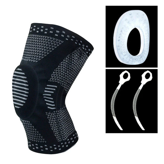 Black Adjustable Knee Sleeve with Side Stabilizers - Knee Compression Sleeve for Men & Women, Knee Brace for Meniscus Tear, Arthritis Pain, Running, Sports & Injury Recovery Knee Support (Copy)