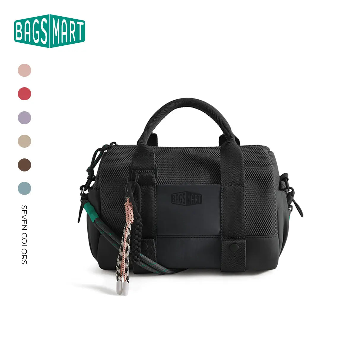 BAGSMART Reiki Mini Gym Compact Duffle Bag (9.84" X 5.9" X 6.69") 5.5L Capacity, Waterproof PVC Pocket, Adjustable Bottom Straps, Elastic Side Pockets, Ideal for Gym & Daily Use Spotlight Day Campaign