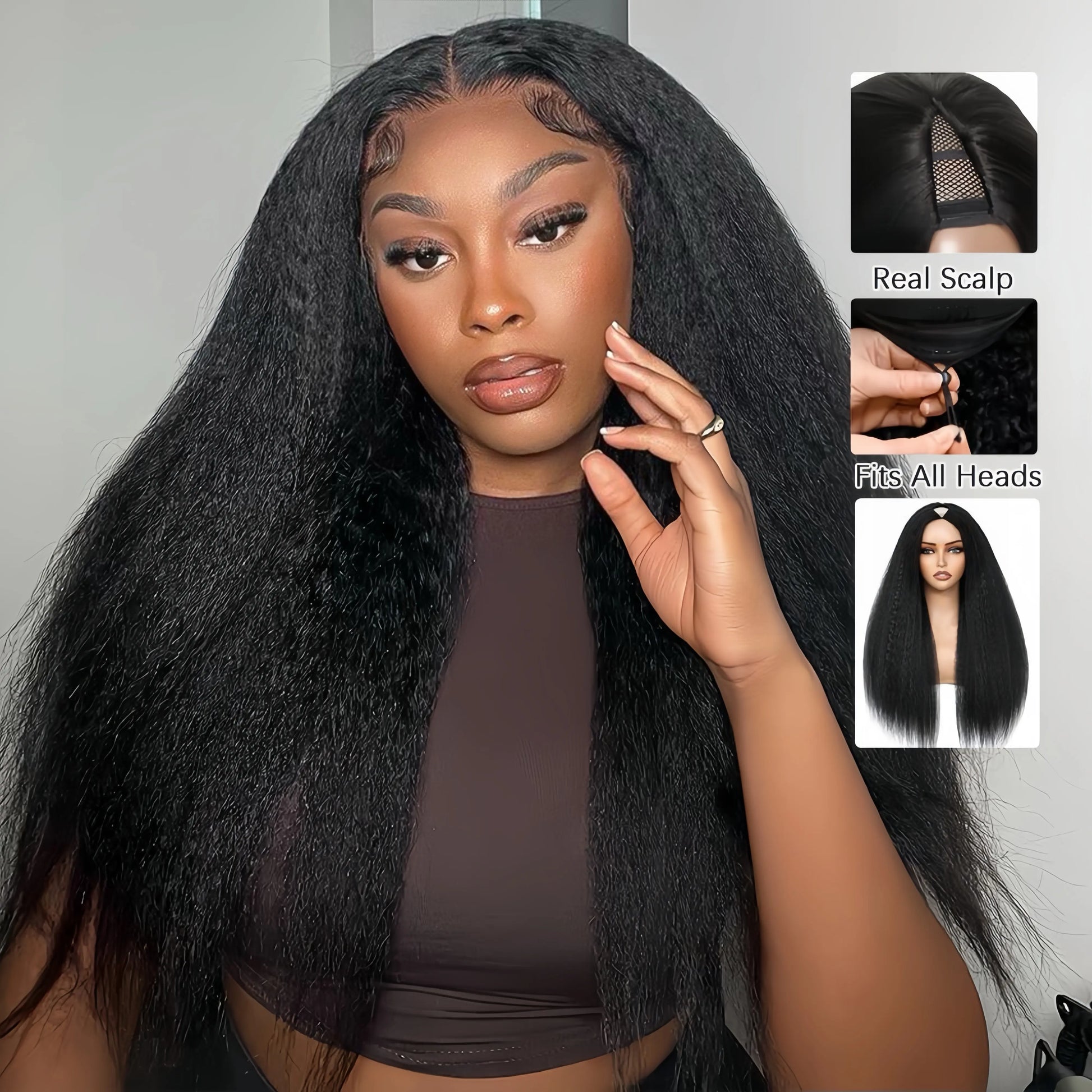 [Hot] Cheetahbeauty Upgrade with Drawstring Straight V Part Wigs Human Hair Glueless Body Wave V Part Human Hair Clip in Wigs Beginner Friendly No-Sew in No Glue Ready to Go Wig #Tiktokshopmemorialday #Weeklydeals